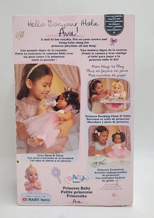 BABY Born Princess Baby Doll Ava - Brown Hair, Light Brown Eyes SEE DETAILS
