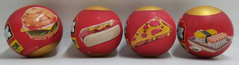 LOT OF 4 MAX Build More Snacks Series 1 Capsule BURGER HOTDOG SUSHI PIZZA