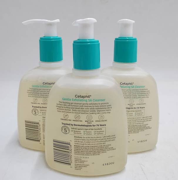 3 PACK!! Cetaphil Exfoliating Salicylic Acid Cleanser - 8oz