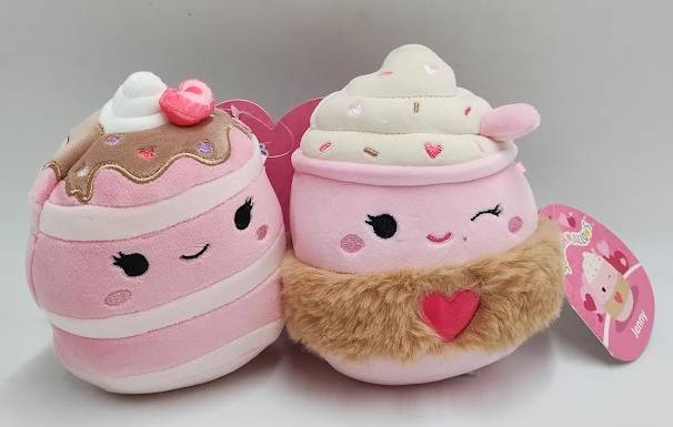 Squishmallows 5" Jenny Latte Fuzzy Sleeve Shelly Pink Pancakes with Lashes