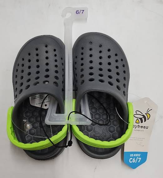 Toddler Boys Harper Slip-On Clogs - Charcoal/Lime 6-7T
