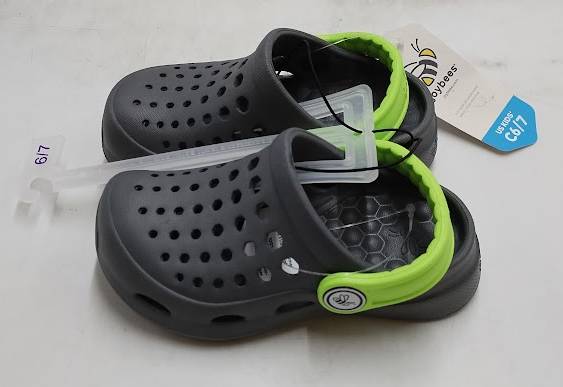 Toddler Boys Harper Slip-On Clogs - Charcoal/Lime 6-7T