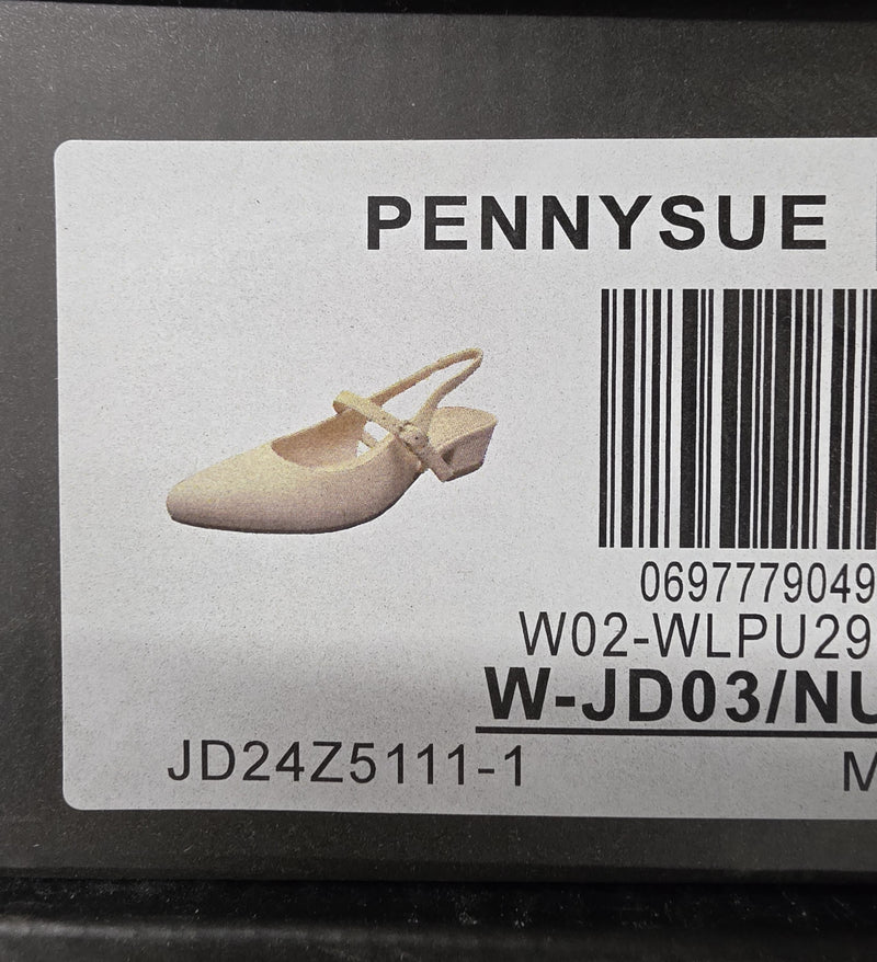 PENNYSUE Women's Pointed Toe Kitten Heel Nude Color Size 8.5