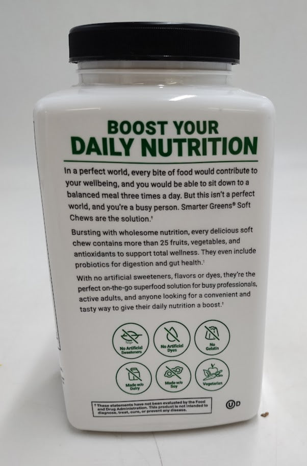 Force Factor Smarter Greens Dietary Supple Soft Chews - Summer Berry - 60ct 01/2027