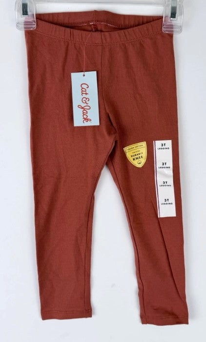 Toddler Girls' Solid Leggings - Cat & Jack Copper Orange 3T