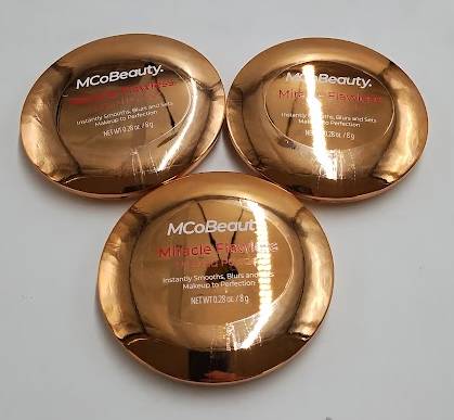 LOT OF 3!!! MCoBeauty Miracle Flawless Pressed Powder - 1 Light