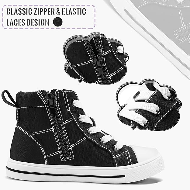 K KomForme Toddler Sneakers High Top Walking Zipper SIZE 8