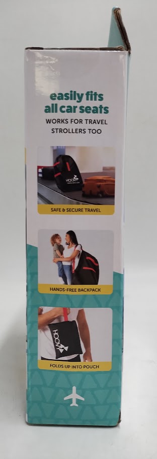 Hoovy Universal Gate Check Car Seat Travel Bag & Padded Backpack Carrier - Black