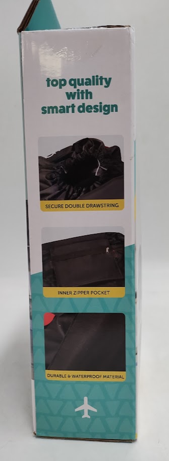Hoovy Universal Gate Check Car Seat Travel Bag & Padded Backpack Carrier - Black