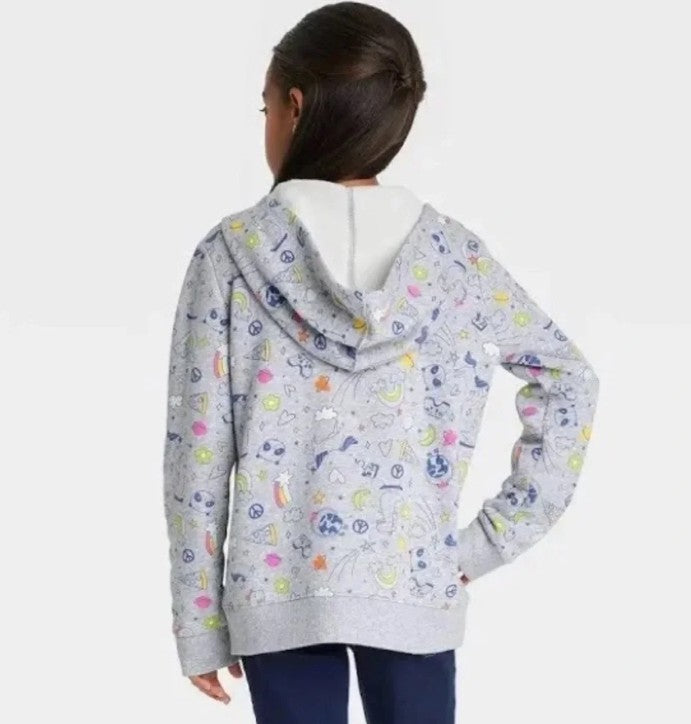 Girls' Printed Zip-up Hoodie - Cat & Jack XXL