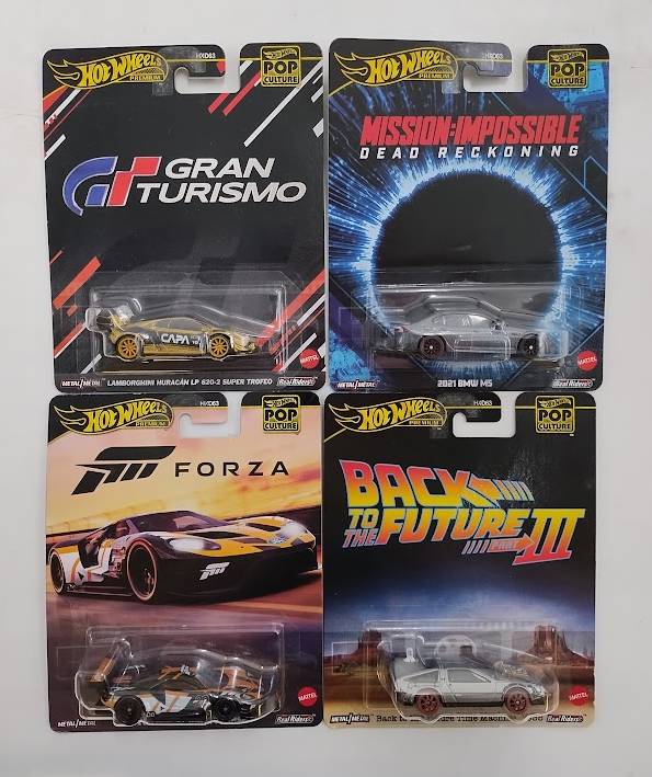 LOT OF 4!!! Hot Wheels Premium Pop Culture ASSORTMENT - SEE DETAILS