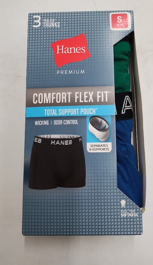 Hanes Premium Men's 3pk Trunks Support Pouch - Small