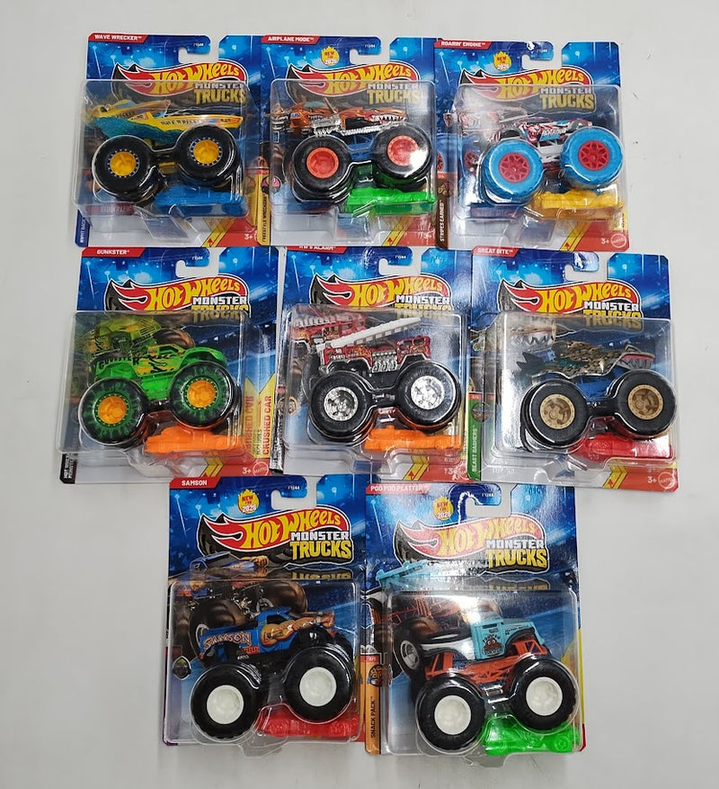 LOT OF 8!!!! Hot Wheels Monster Trucks ASSORTMENT - SEE DETAILS