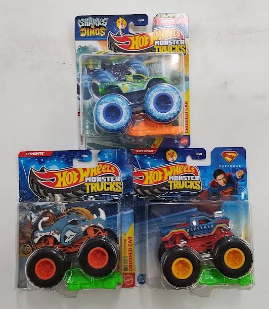LOT OF 3!!!! Hot Wheels Monster Trucks ASSORTMENT - SEE DETAILS