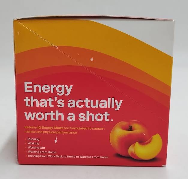 Ketone-IQ Classic Peach Non Caffeine Energy Drinks 6 PACK BOX 2floz EXP 08/19/27