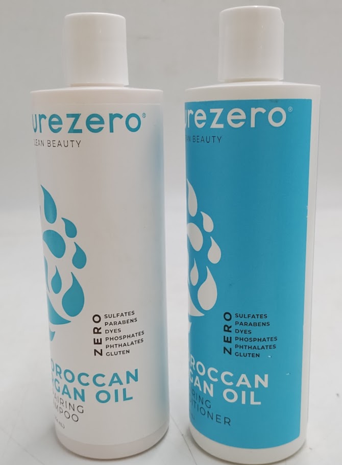 2 PACK Purezero Moroccan Argan Oil Repairing Shampoo and conditioner - 12 fl oz