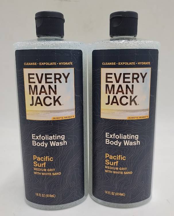 LOT OF 2!! Every Man Jack Exfoliating Body Wash - Pacific Surf