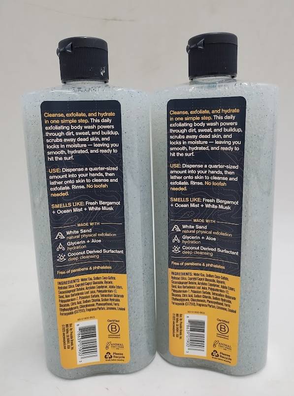 LOT OF 2!! Every Man Jack Exfoliating Body Wash - Pacific Surf