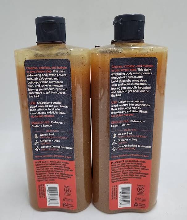 LOT OF 2!! Every Man Jack Bark Exfoliating Body Wash - Redwood Forest