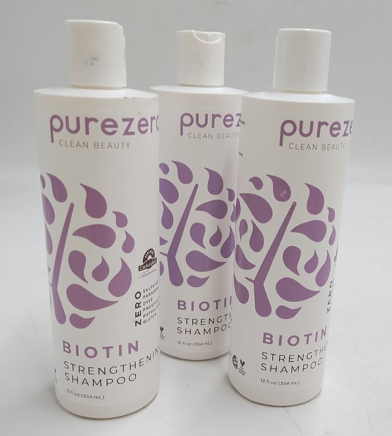 3 PACK Purezero Biotin Strengthening Shampoo - 12 fl oz (LOCAL PICKUP ONLY)