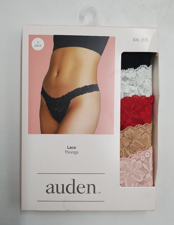 Women's 5pk Lace Thong Underwear - Auden XXL