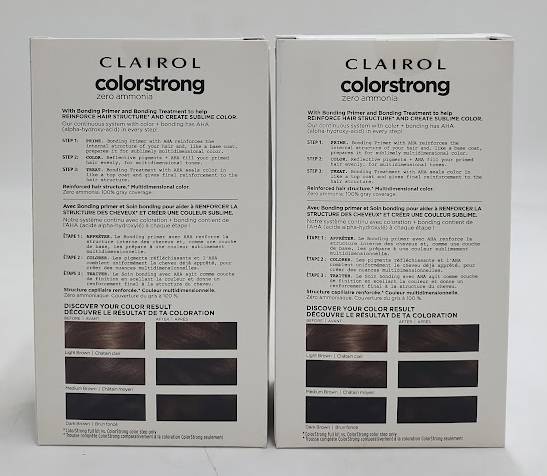 LOT OF 2 Clairol ColorStrong Ammonia Free Permanent Hair Dye Kit 5 Medium Brown