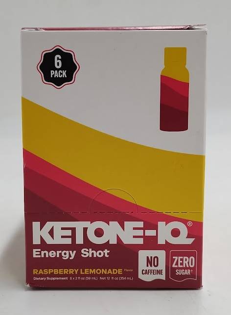 Ketone-IQ Raspberry Lemonade Non Caffeine Energy Drink 6 PACK BOX EXP 09/03/27