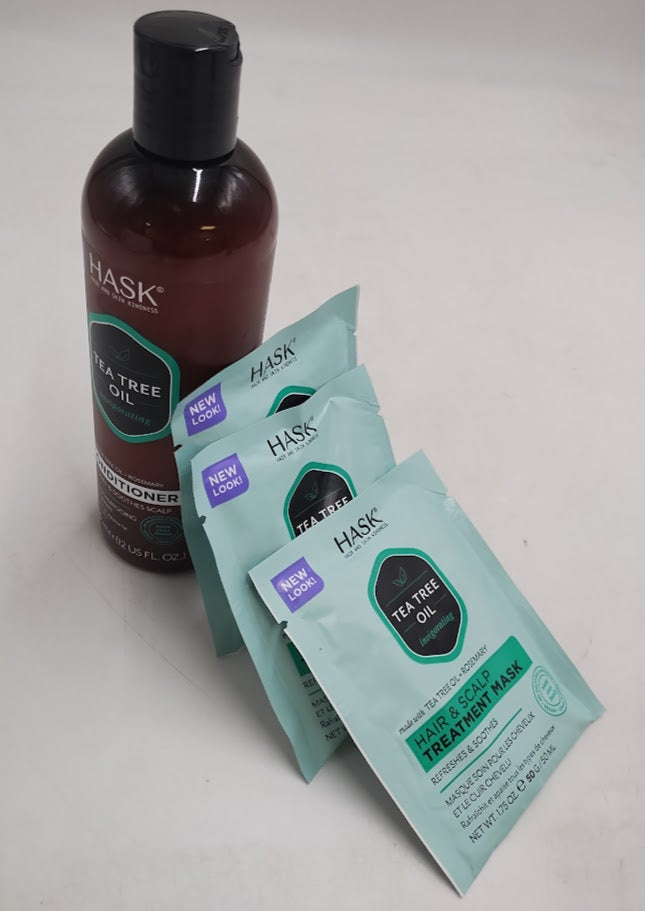 Hask Tea Tree Oil Conditioner 12 oz & Hair Treatment Masks LOT