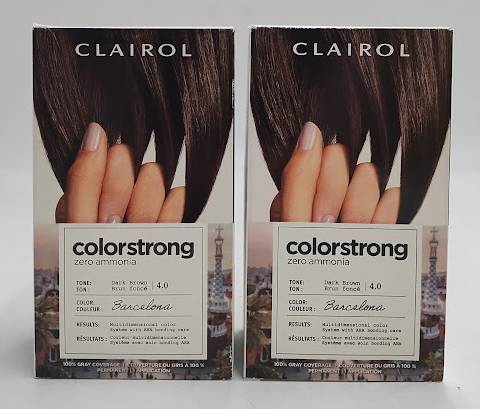 LOT OF 2 Clairol ColorStrong Ammonia Free Permanent Hair Dye Kit 4 Dark Brown