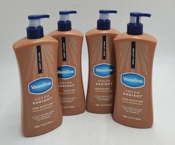 LOT OF 4!! Vaseline Intensive Care Cocoa Radiant Lotion - 20.3 fl oz