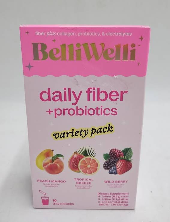 BelliWelli Fiber, Probiotics, Collagen, Electrolyte Multivitamin Powder Stickpack Variety  EXP 07/02/2027