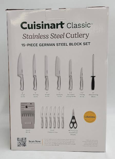 Cuisinart Classic 15pc Stainless Steel Knife Block Set - C77SS-15PT SEE DETAILS