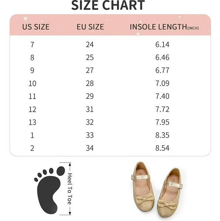 Kushyshoo Toddler Girl's Glitter Ballet Flats 9M