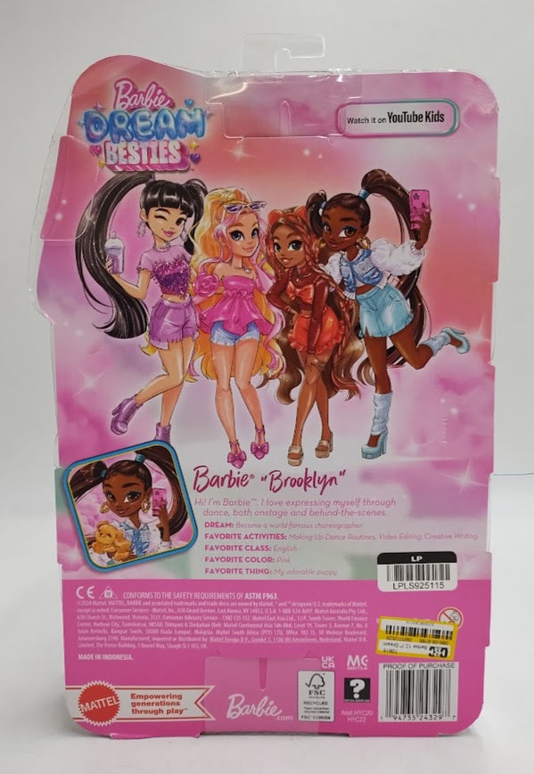 Barbie 12.7" Dream Besties Barbie Brooklyn Fashion Doll SEE DETAILS