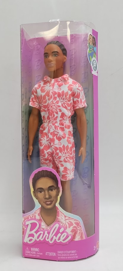 Barbie Fashionistas Ken 11" Doll #235 in Hawaiian Print Jumpsuit with Green Sandals, Brown Hair SEE DETAILS