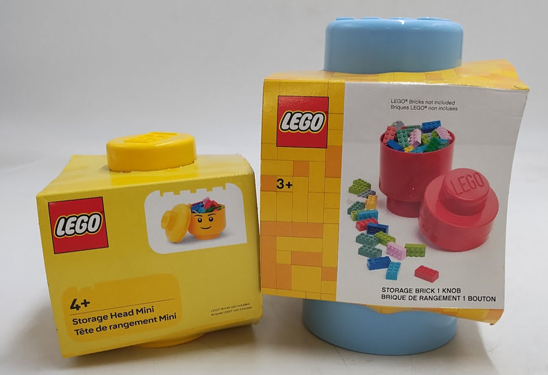LEGO Storage Head Mini - Boy and baby blue storage