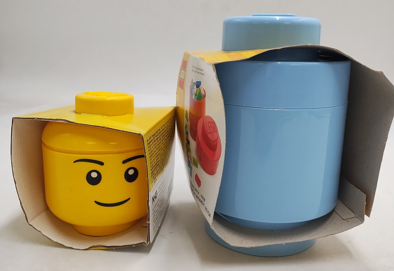 LEGO Storage Head Mini - Boy and baby blue storage