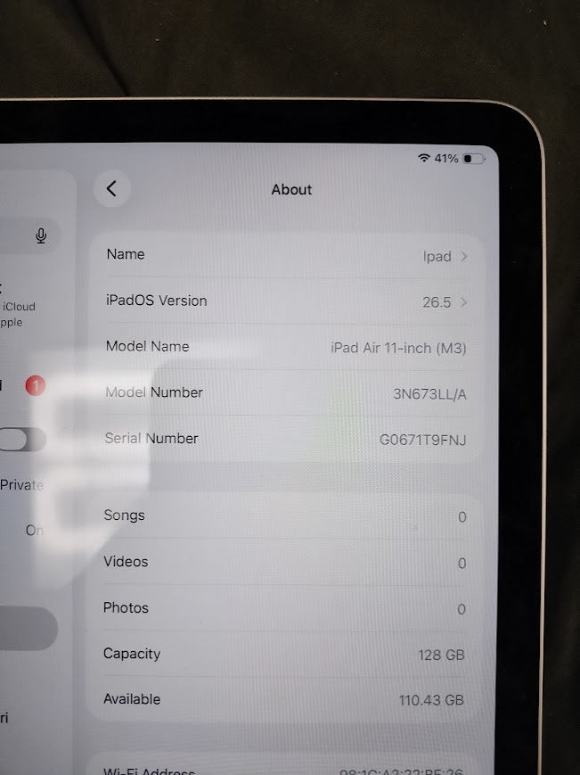 Apple 11-inch iPad Air (M3) Wi-Fi 128GB - Purple **PREOWNED, SEE DETAILS**