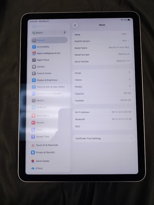 Apple 11-inch iPad Air (M3) Wi-Fi 128GB - Purple **PREOWNED, SEE DETAILS**