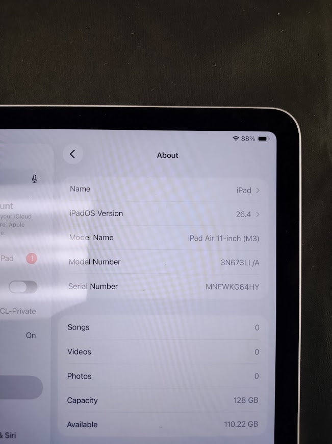 Apple 11-inch iPad Air (M3) Wi-Fi 128GB - Purple **PREOWNED, SEE DETAILS**