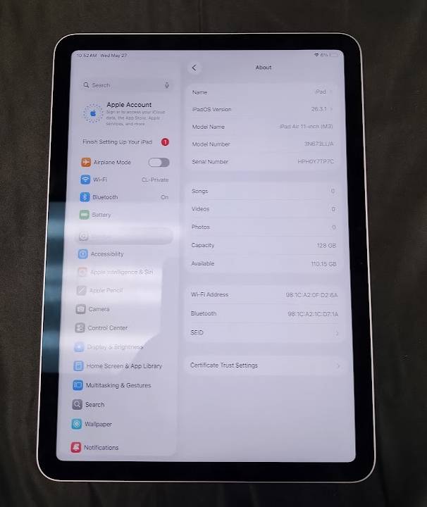 Apple 11-inch iPad Air (M3) Wi-Fi 128GB - Purple **PREOWNED, SEE DETAILS**