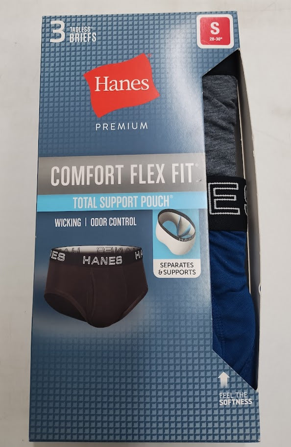 Hanes Premium Men's 3pk Comfort Flex Fit - Gray/Blue/Black S