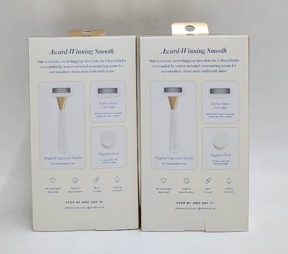LOT OF 2!! Athena Club Women's 5 Blade Reusable Razor Kit - Champagne