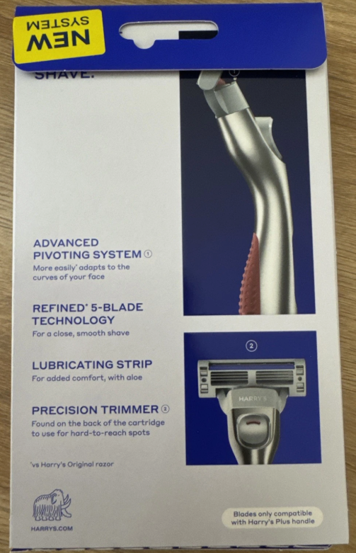 Harry's Plus Men's Razor Handle with 2 Razor Blade Cartridges - Clay