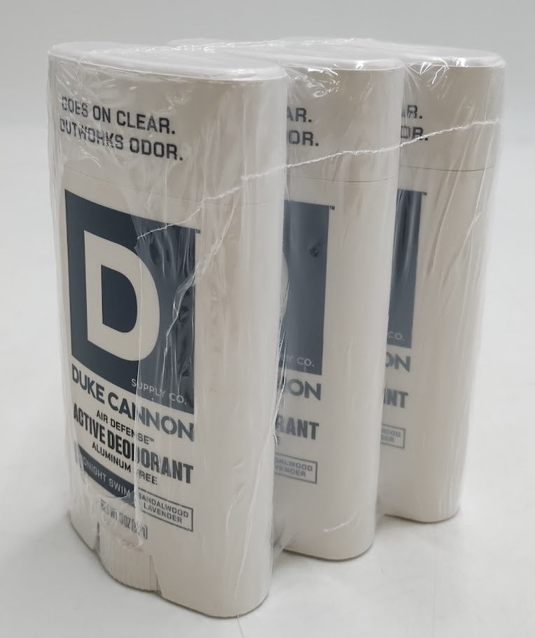 3 PACK Duke Cannon Air Defense Active Aluminum-Free Deodorant Stick for Men- 3oz