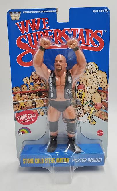 LJN WWE Superstars "Stone Cold" Steve Austin Figure 1980s Retro 8" SEE DETAILS