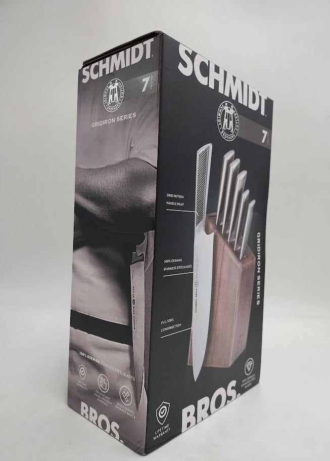 Schmidt Bros Cutlery Gridiron 7pc Knife Block Set Silver/Gray Wash