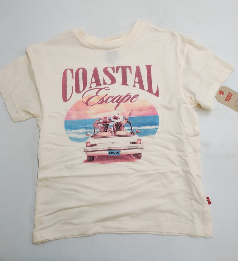 Levi's Girls' 'Coastal Escape' Oversized T-Shirt - Off-White XS