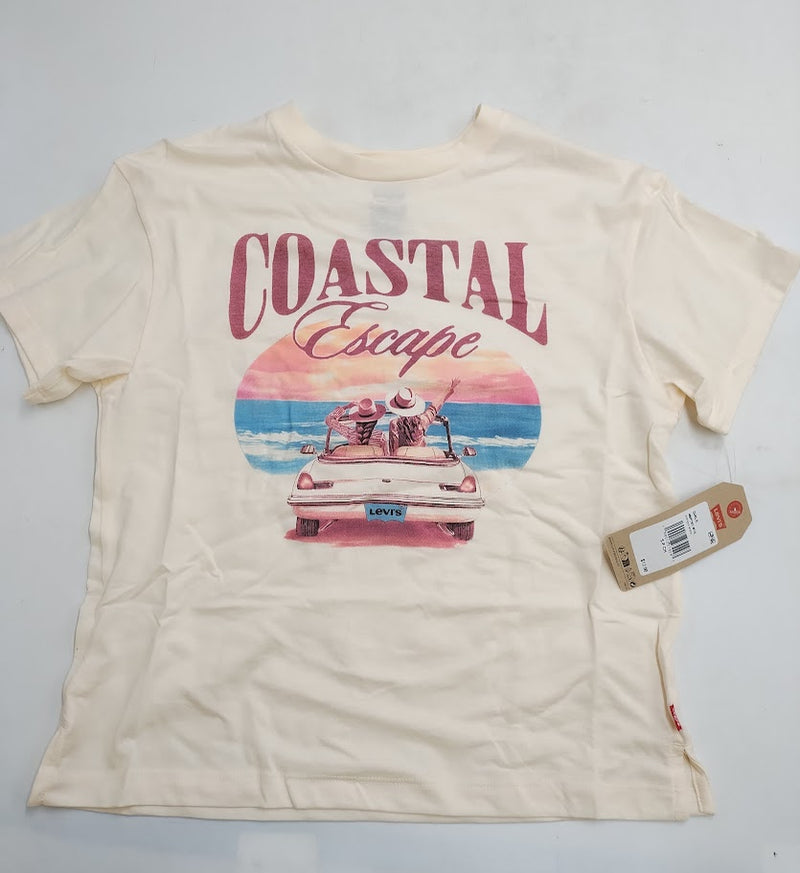 Levi's Girls' 'Coastal Escape' Oversized T-Shirt - Off-White S