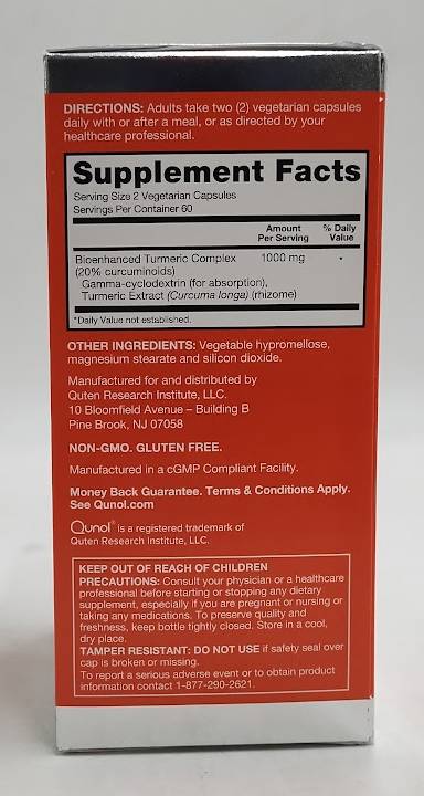 Qunol Extra Strength Turmeric 1000mg Capsules - 120ct EXP 04/2029